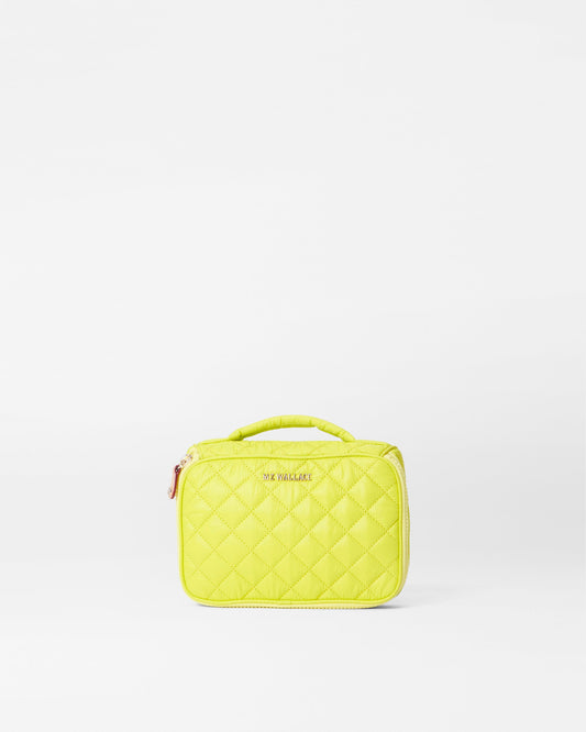 Acid Yellow Small Zip Round Cosmetic